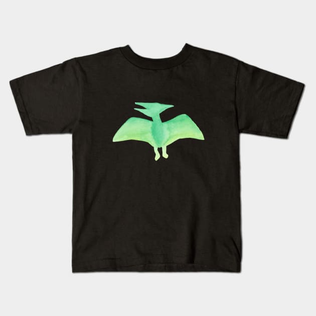 watercolor pterodactyl dinosaur Kids T-Shirt by SRSigs